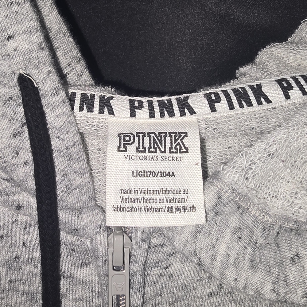 Victoria's Secret Gray Hoodie with Black Accents - Picture 2 of 3